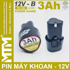 Pin máy khoan bắt vít 12.6V 3Ah 3 cell – khe chân chuẩn B